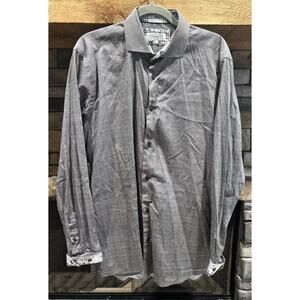 Men’s 7 Downie St. Couture Plaid Long Sleeve Button Up Shirt Sz 5 Flip Cuffs *C1